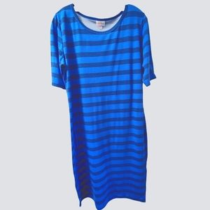 (FREE SHIPPING)☆ xl LuLaRoe beach cover up maxi stripe blue black dress